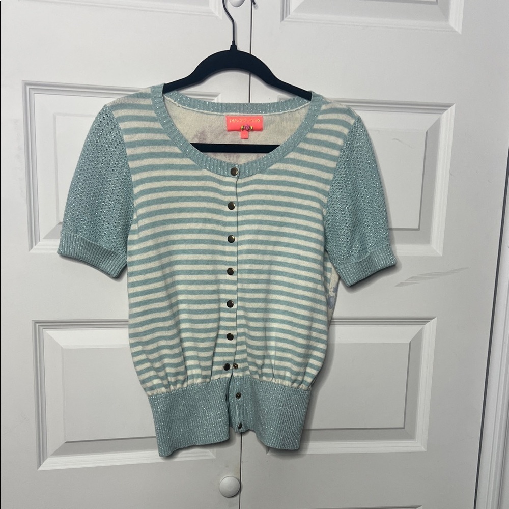 Manoush Knit Cardigan with Floral Accent